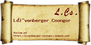 Lövenberger Csongor névjegykártya